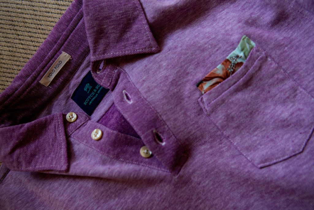Polo Purple avec poche rétro